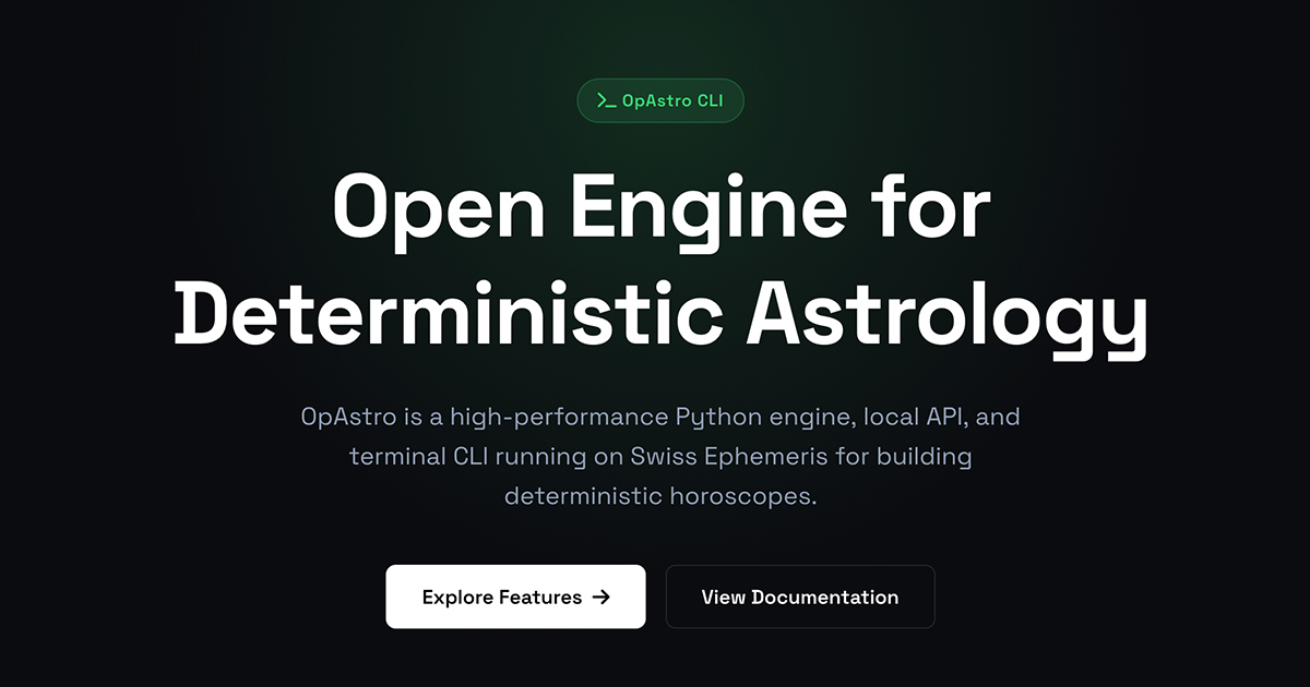 OpAstro | Deterministic Horoscope Engine